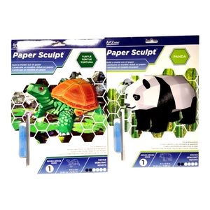 Art Zone Paper Sculpt Model Turtle and Panda Crafts